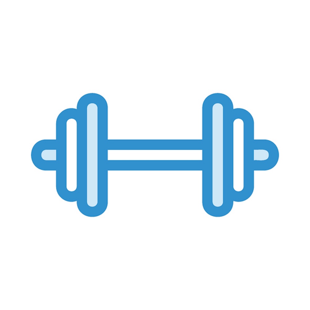blue dumbbell icon