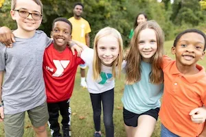 group of camp kids smiling
