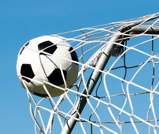 soccer ball in net
