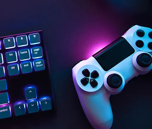 esports controller and keyboard